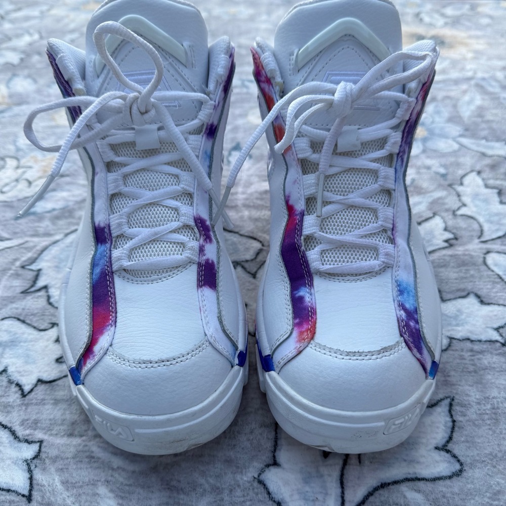 FILA Grant Hill 2 Sneaker Mens Size 9 White Tie Dye High Top Y2K 1BM01234-125 - Picture 3 of 9